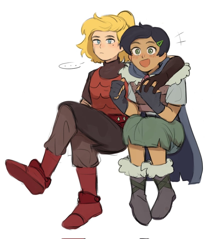 sasha waybright and marcy wu (amphibia) drawn by nesquik_helado