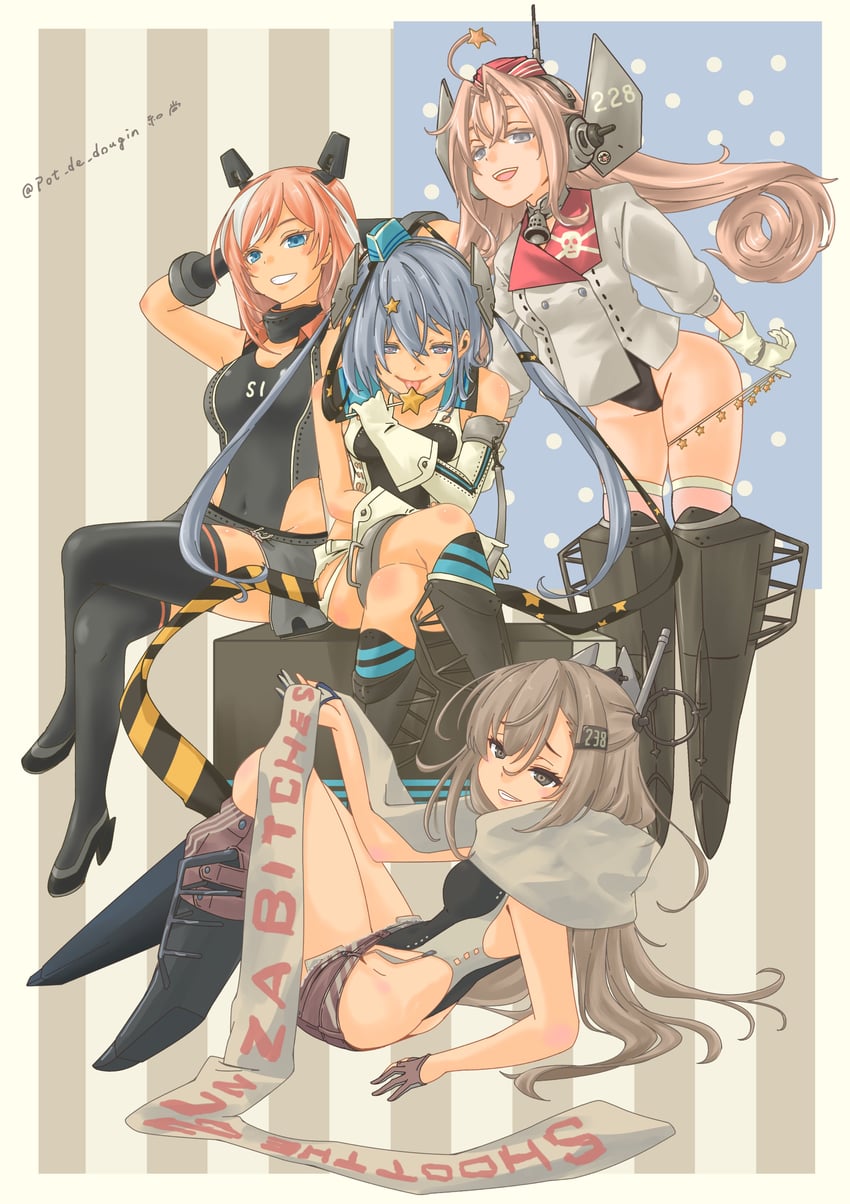 scamp, drum, wahoo, salmon, and wahoo kai (kantai collection) drawn by pot-de