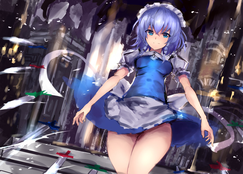izayoi sakuya (touhou) drawn by moruchi_(rinaka_moruchi)