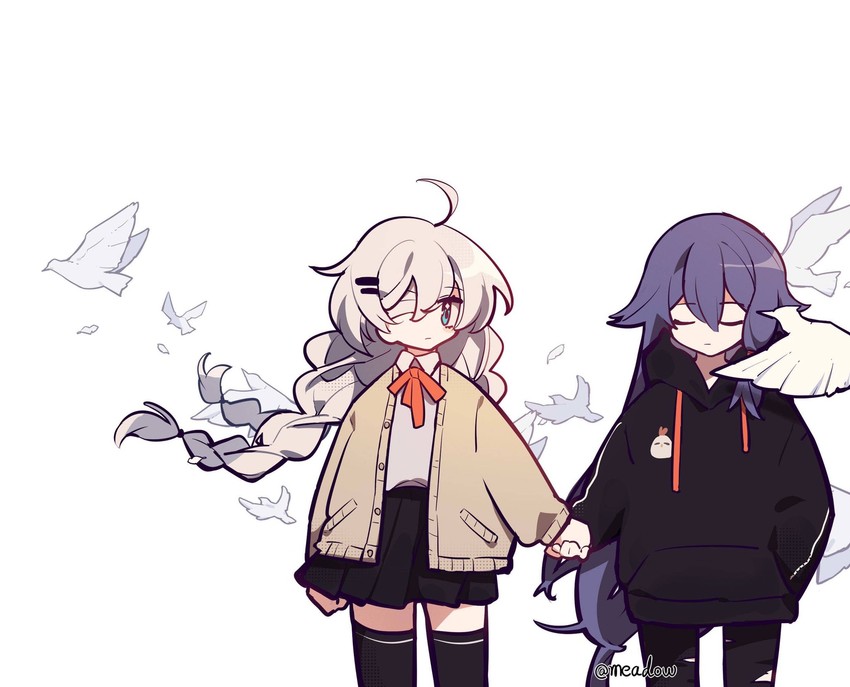 kiana kaslana and fu hua (honkai and 1 more) drawn by meadow_(morphinecaca)