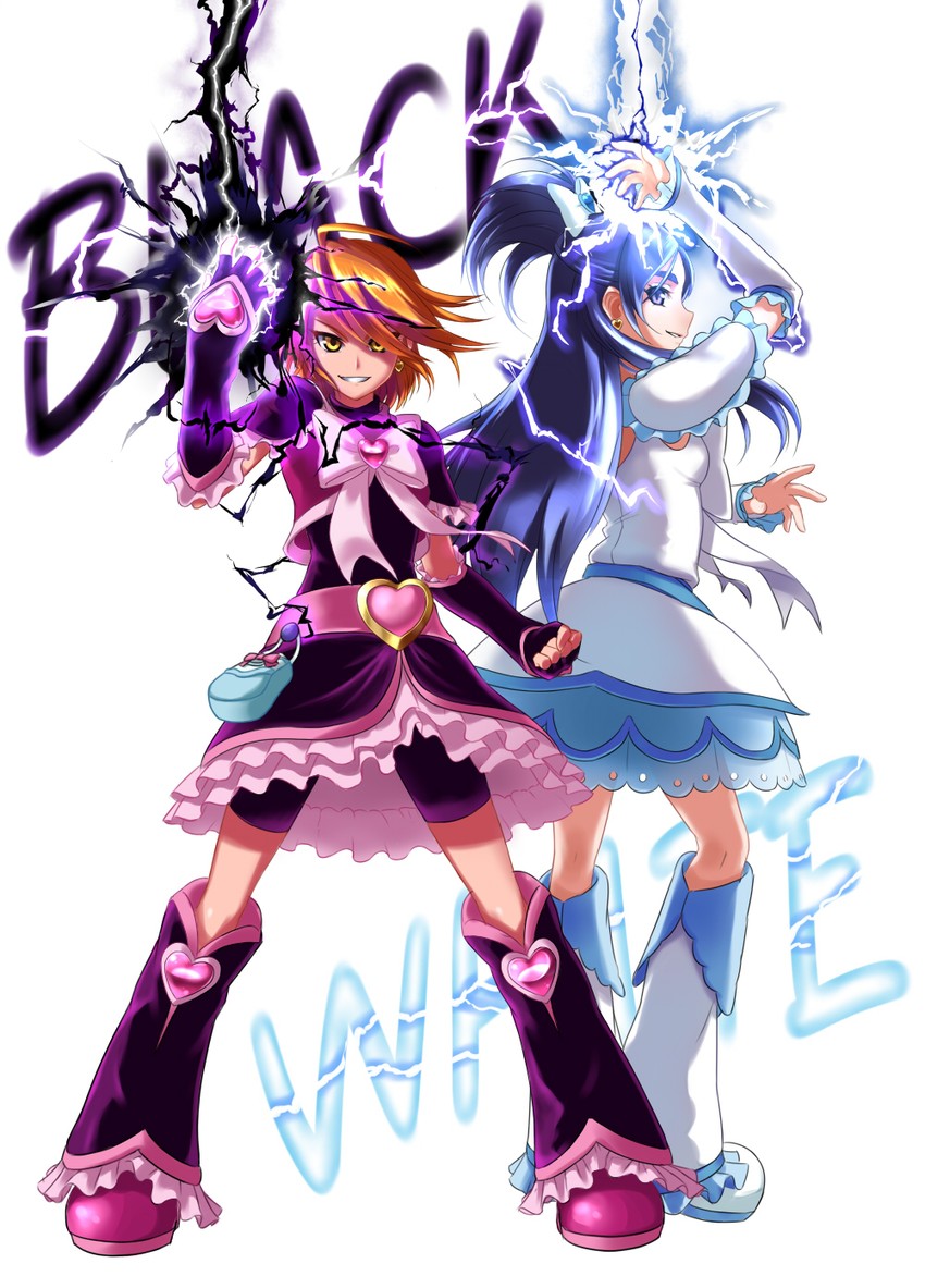 misumi nagisa, yukishiro honoka, cure black, and cure white (precure and 2 more) drawn by takebi
