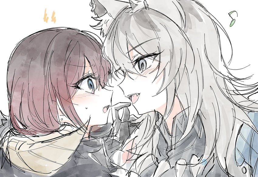 iseri nina and kawaragi momoka (girls band cry and 1 more) drawn by opi