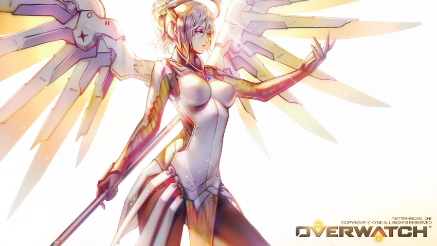 mercy (overwatch and 1 more) drawn by 'o'ne