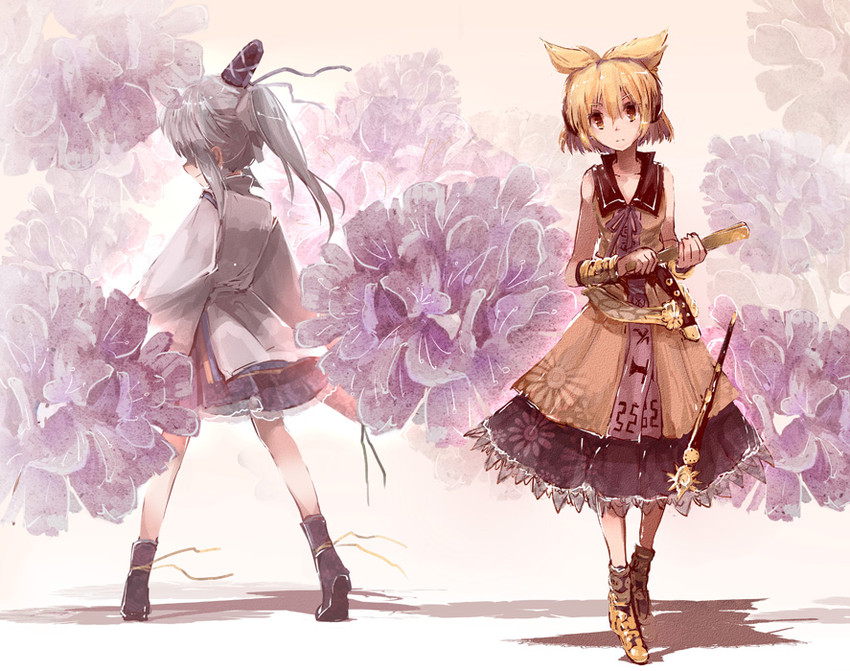 toyosatomimi no miko and mononobe no futo (touhou) drawn by yetworldview_kaze