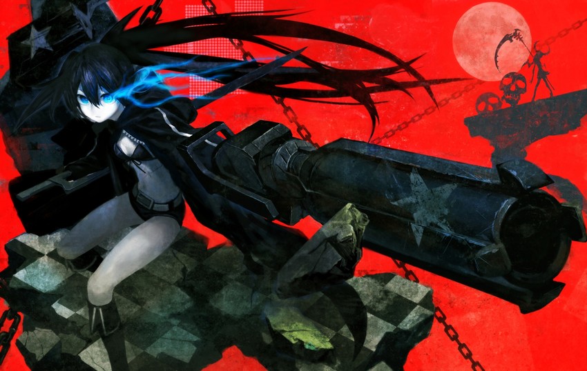 black rock shooter and dead master (black rock shooter) drawn by tomono_rui