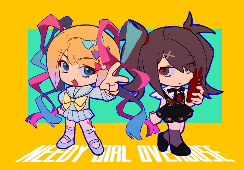 chouzetsusaikawa tenshi-chan and ame-chan (needy girl overdose) drawn by lidi_chengdao