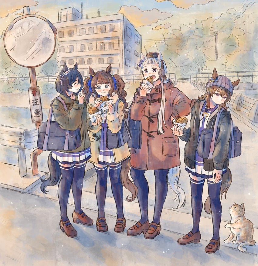 gold ship, eishin flash, nakayama festa, and tosen jordan (umamusume) drawn by nukakonoe