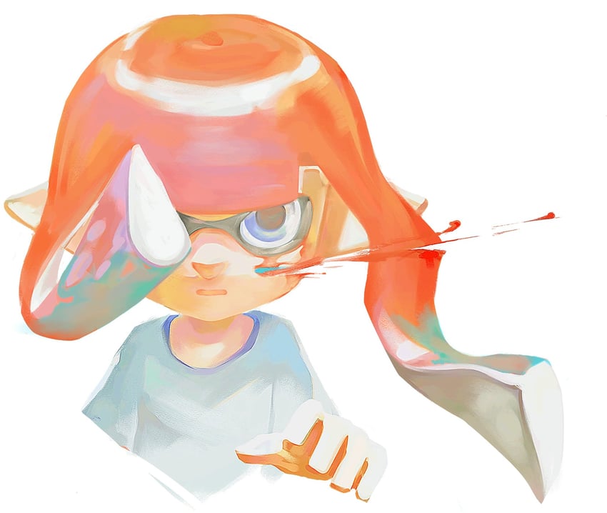 inkling player character and inkling girl (splatoon) drawn by ouoxz0t881876