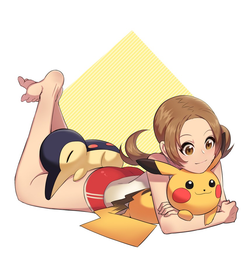 pikachu, lyra, and cyndaquil (pokemon and 1 more) drawn by 0_0box