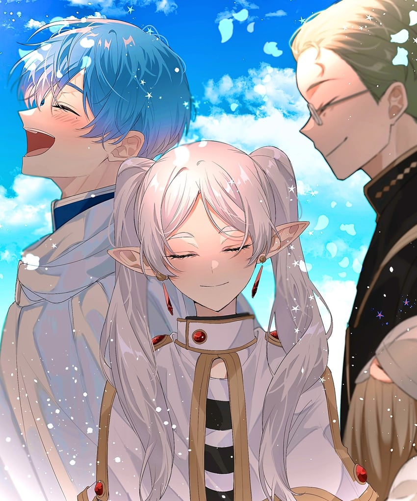 frieren, himmel, eisen, and heiter (sousou no frieren) drawn by machipiyo_(machori)