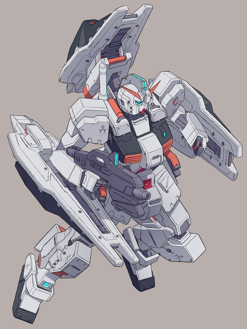 gundam tr-1 hazel and hazel custom gundam (gundam and 1 more) drawn by mecha_kaku_man