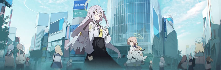 hifumi, azusa, and peroro (blue archive) drawn by ph.
