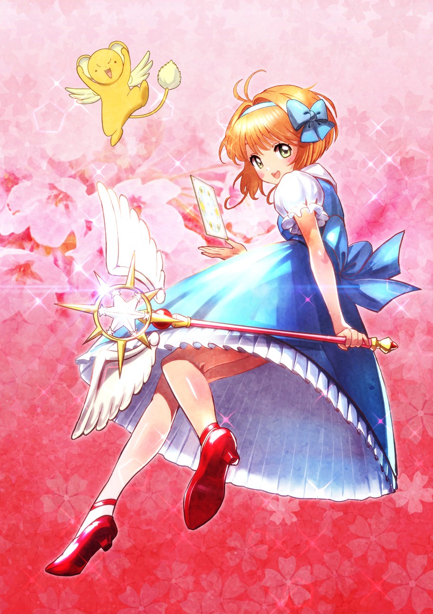 kinomoto sakura and kero (cardcaptor sakura) drawn by green322
