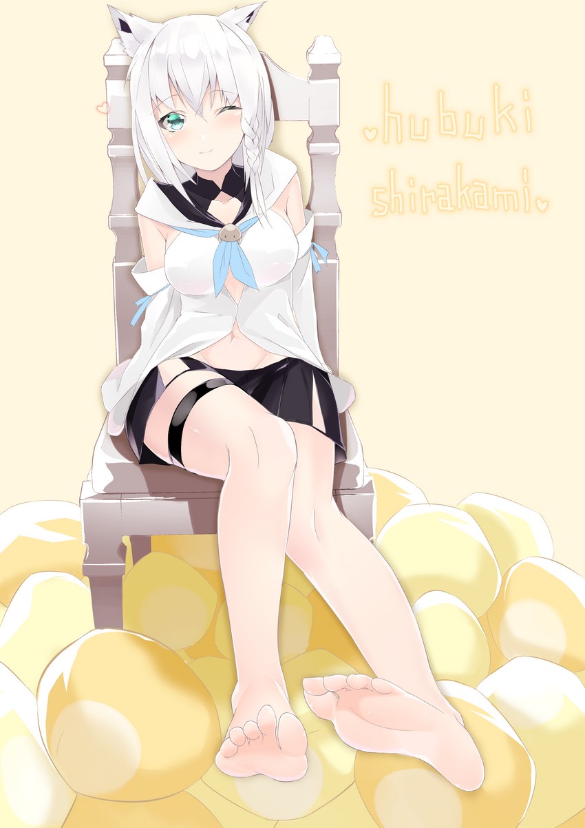 shirakami fubuki (hololive) drawn by ju_yorimoto_(ranten_yume)