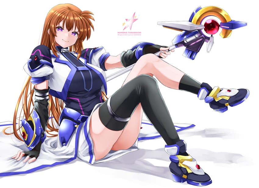 takamachi nanoha and raising heart (lyrical nanoha and 2 more) drawn by sougetsu_izuki