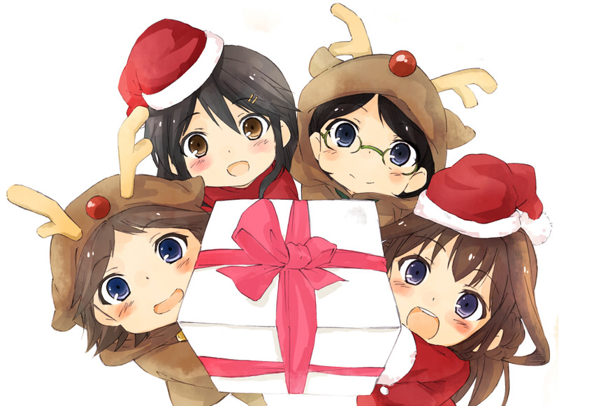 kongou, haruna, hiei, and kirishima (kantai collection) drawn by hatamichi_mihiro