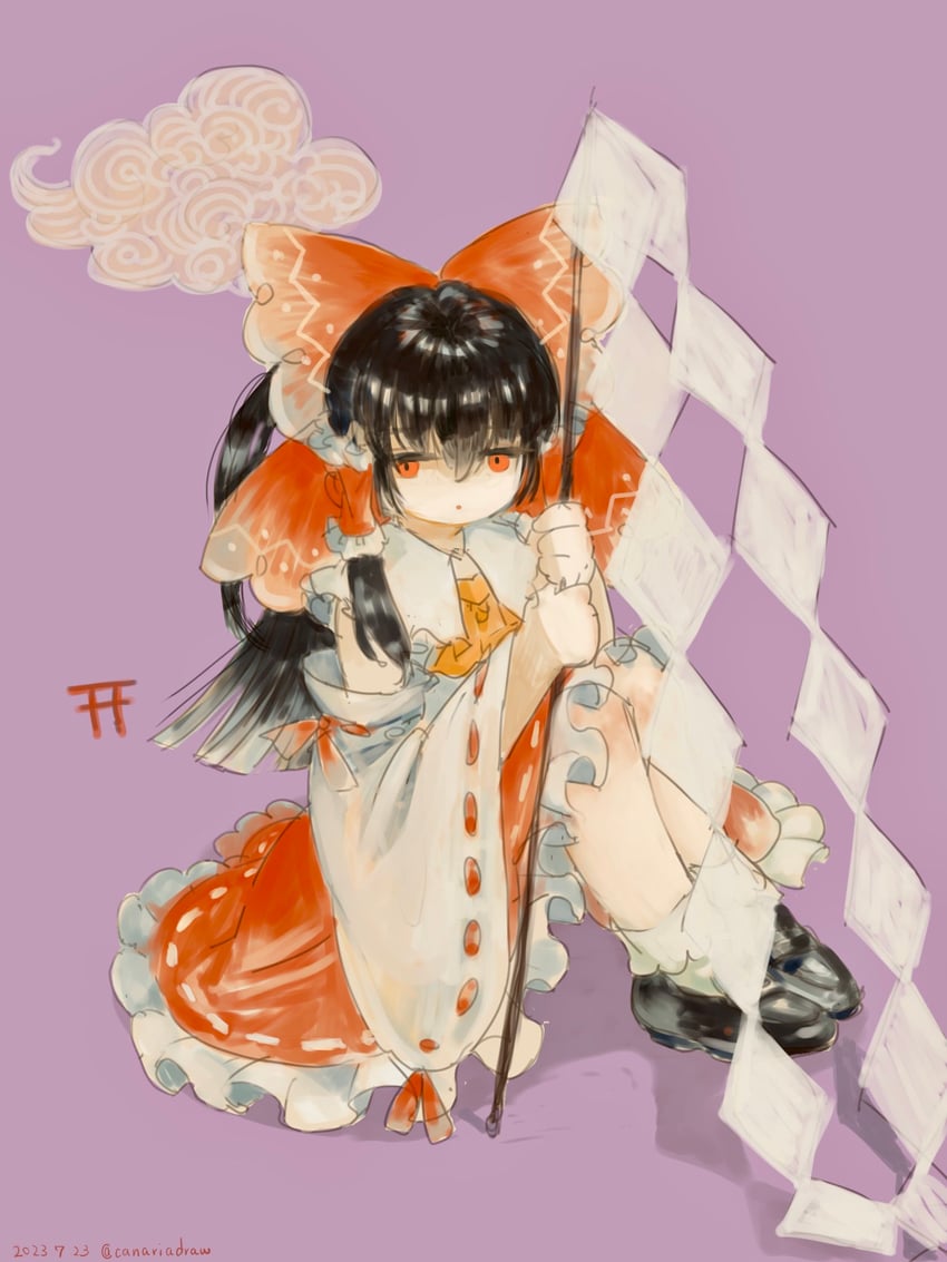 hakurei reimu (touhou) drawn by canariadraw