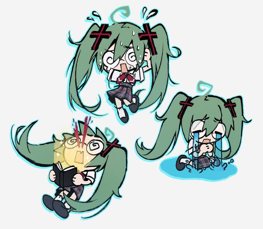 hatsune miku (vocaloid and 1 more) drawn by poursuu