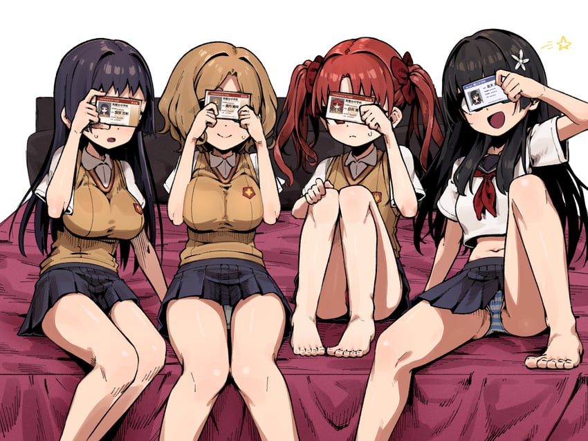 shirai kuroko, saten ruiko, wannai kinuho, and awatsuki maaya (toaru majutsu no index and 1 more) drawn by irokohaku