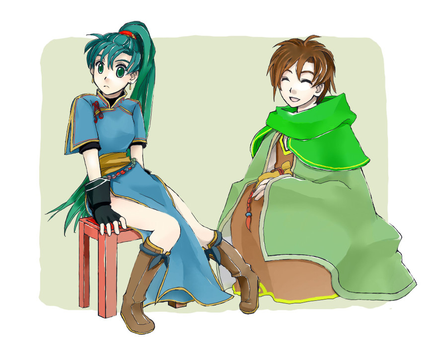 lyn and mark (fire emblem and 1 more) drawn by ifuu_(mizuki66)