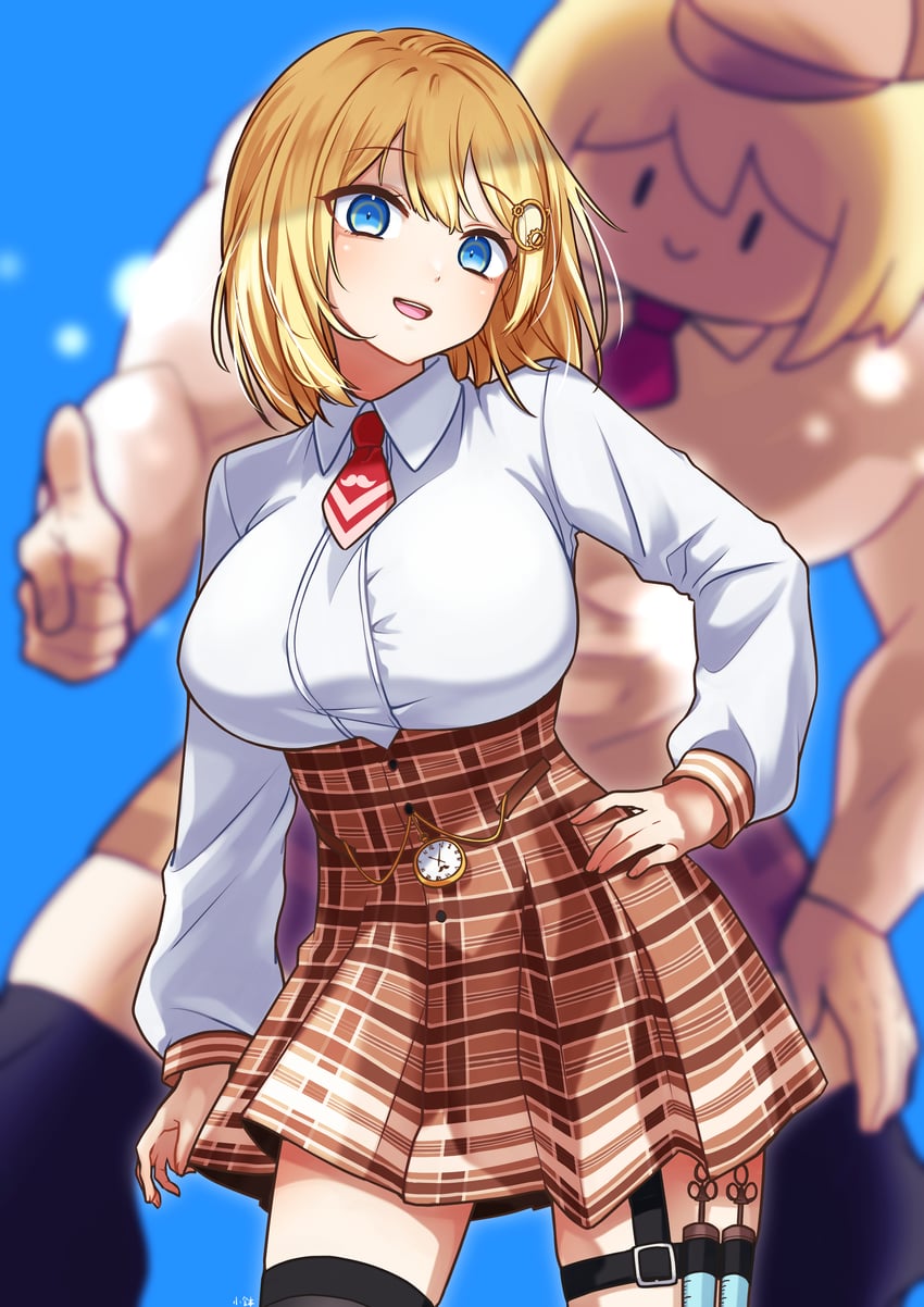 watson amelia and buffson (hololive and 1 more) drawn by kobachi_k_88