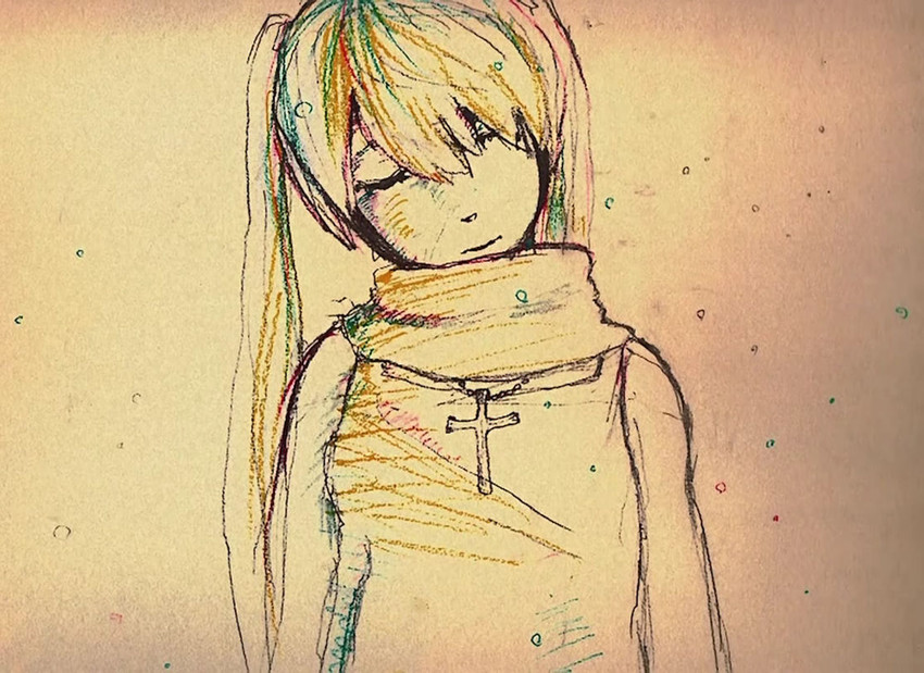 hatsune miku (vocaloid and 1 more) drawn by hachi_(hati)