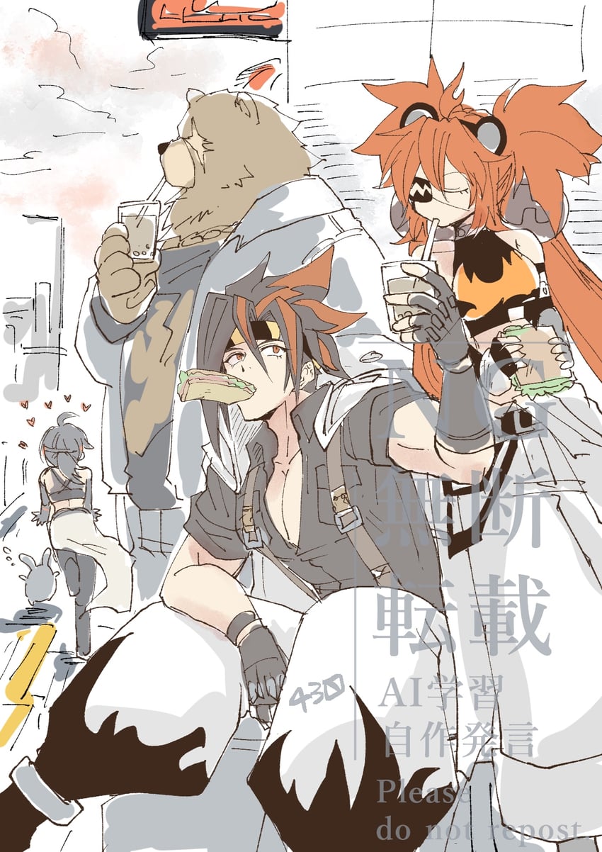 grace howard, koleda belobog, ben bigger, and anton ivanov (zenless zone zero) drawn by 430zzz