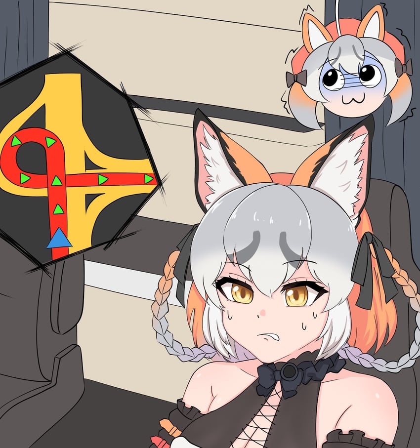 island fox and kanihai (kemono friends and 1 more) drawn by tengt_e