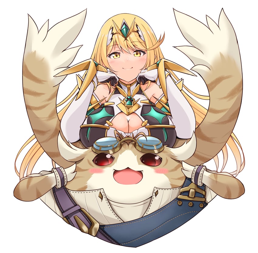 mythra and tora (xenoblade chronicles and 1 more) drawn by kurokaze_no_sora