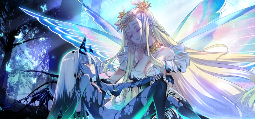 melusine and aurora (fate and 1 more) drawn by choco_(chocolate_shop) and taa_(acid)