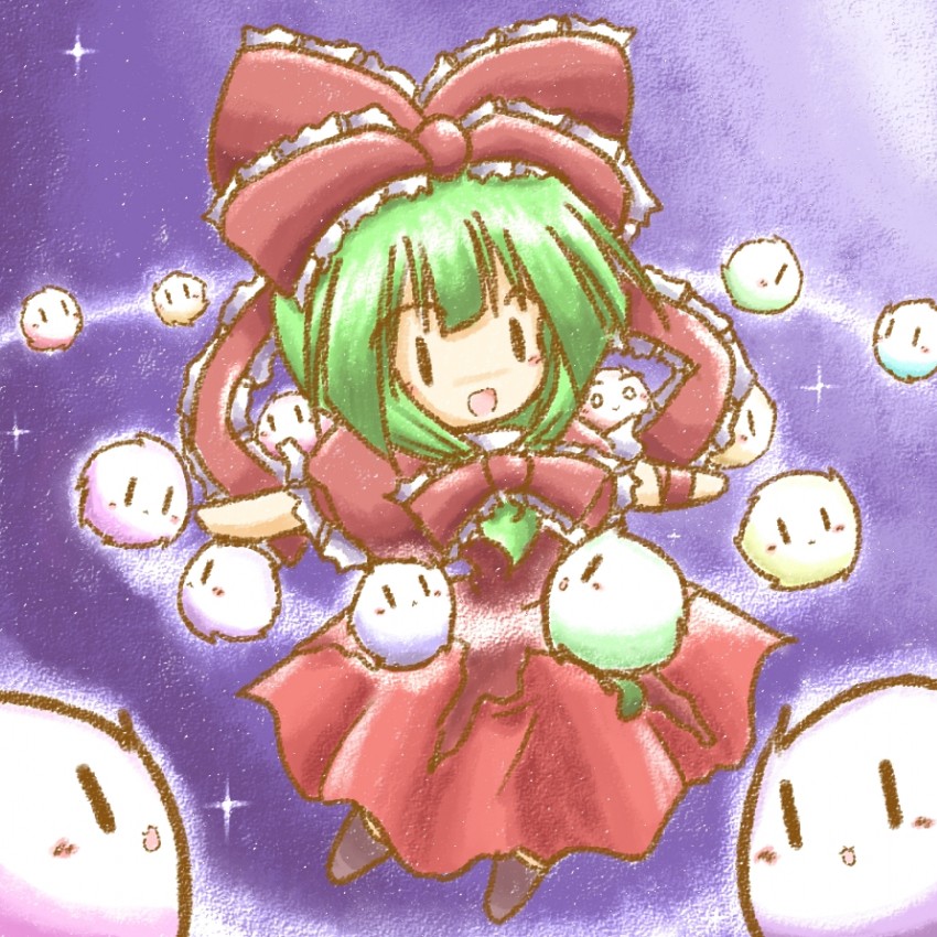 kagiyama hina and kedama (touhou) drawn by tilde_(ice_cube)