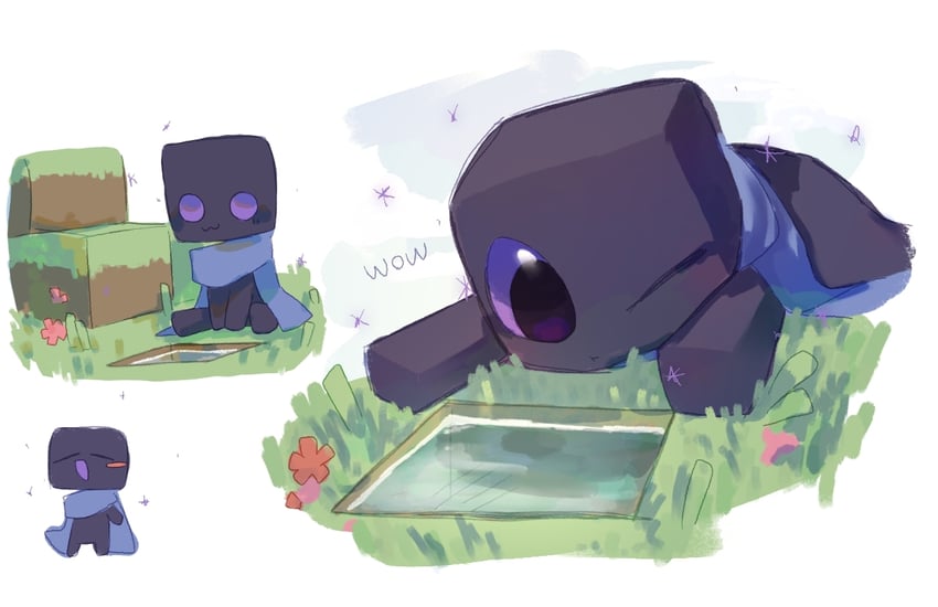 enderman (original and 1 more) drawn by mou_zhi_nuomi