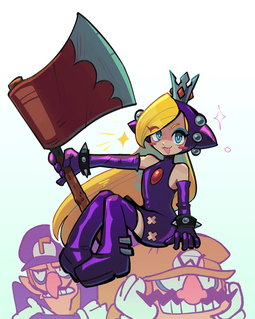 wario, waluigi, and warupeach (mario and 2 more) drawn by ana_(ana_pijamas)