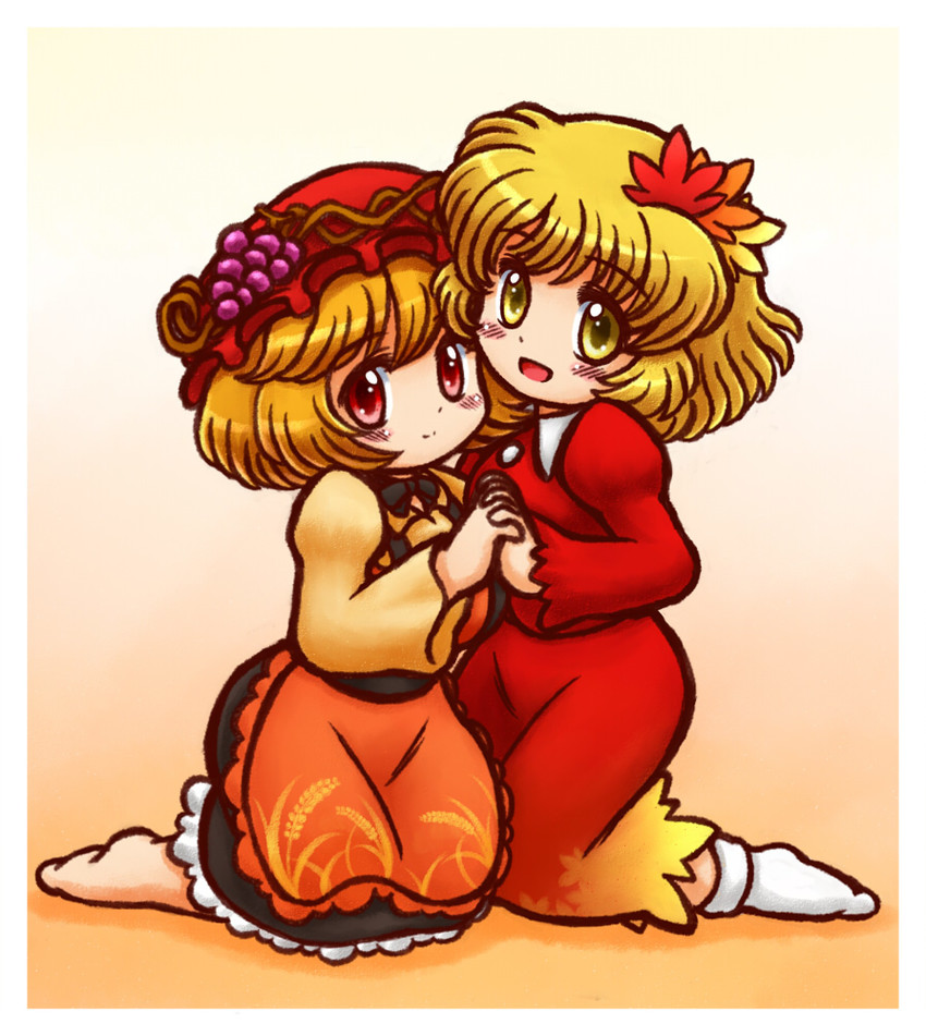 aki minoriko and aki shizuha (touhou) drawn by nitamago