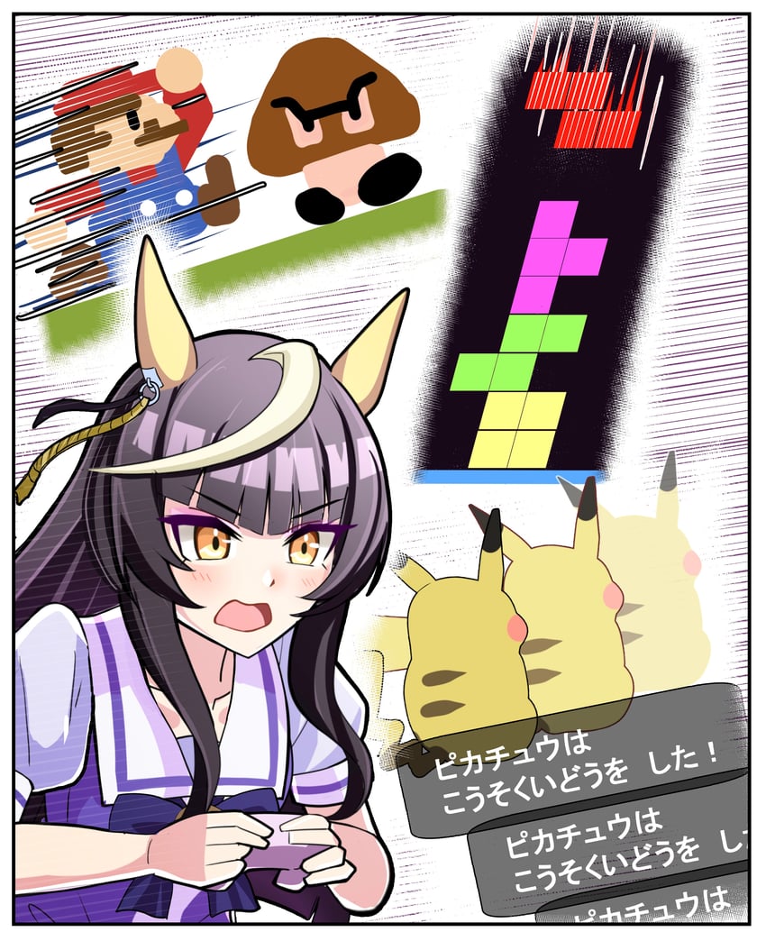 pikachu, mario, goomba, and calstone light o (pokemon and 4 more) drawn by torinosukei