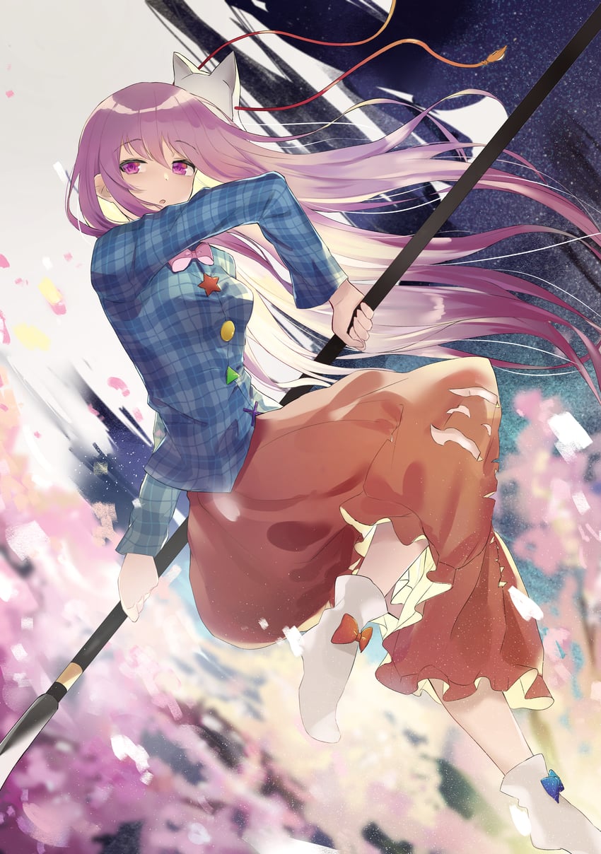 hata no kokoro (touhou) drawn by rice_(okome_no_naru_ki)
