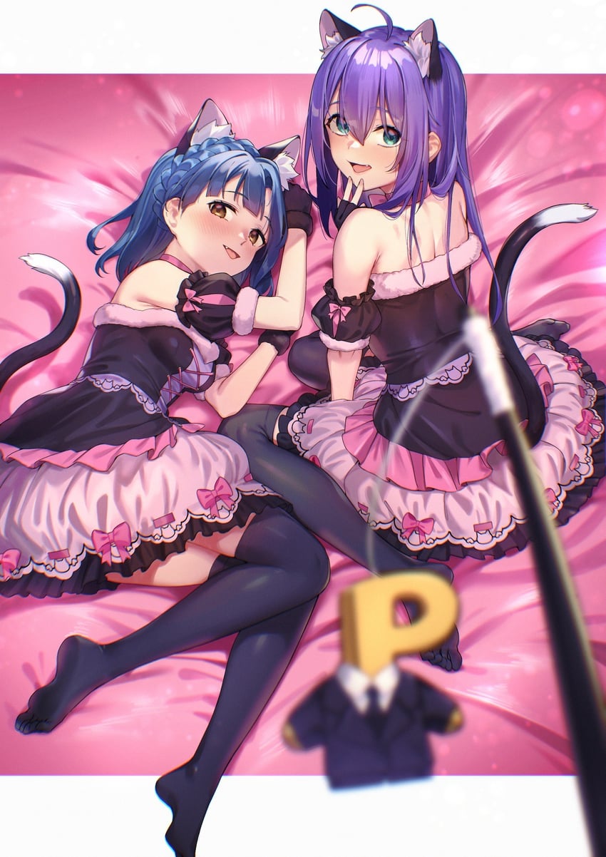 nanao yuriko and mochizuki anna (idolmaster and 2 more) drawn by shennai_misha