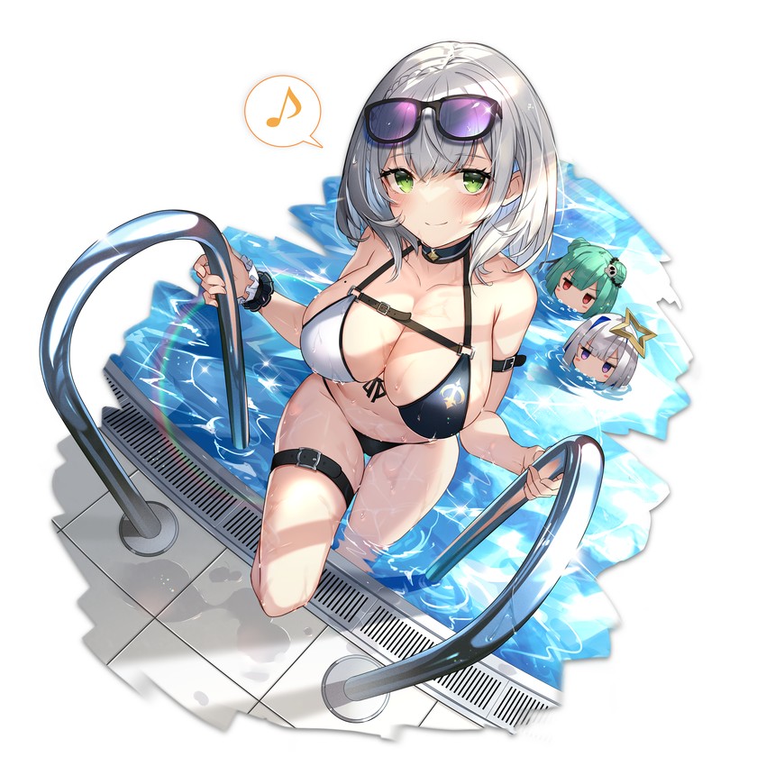 amane kanata, shirogane noel, and uruha rushia (hololive) drawn by ishihara_(kuniyoshi)
