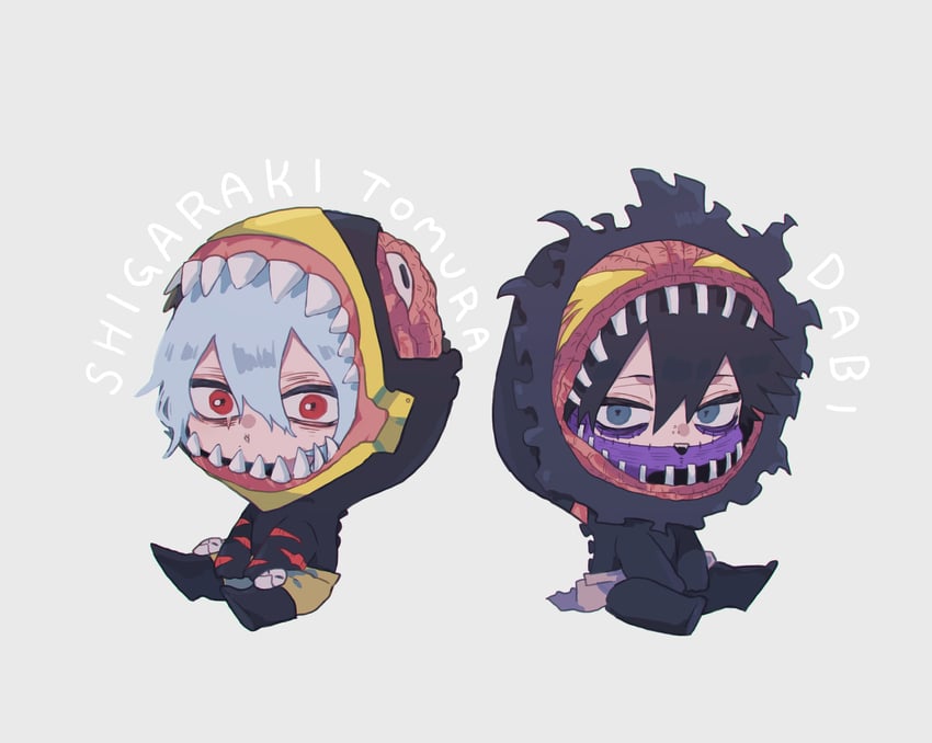 dabi, shigaraki tomura, and noumu (boku no hero academia) drawn by ametaro_(ixxxzu)