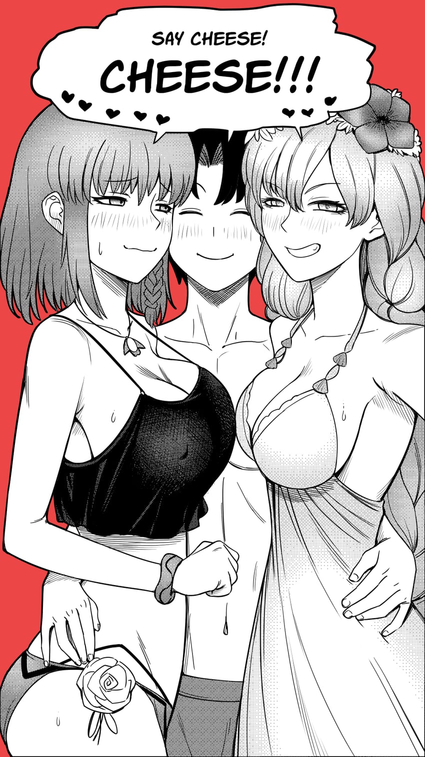 fujimaru ritsuka, anastasia, and charlotte corday (fate and 1 more) drawn by shinsaku_(stan-art)