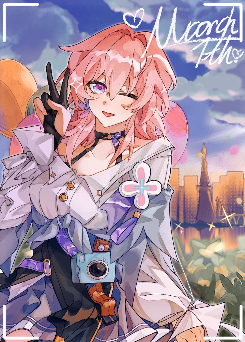 march 7th (honkai and 1 more) drawn by zha_le_meigui_tian