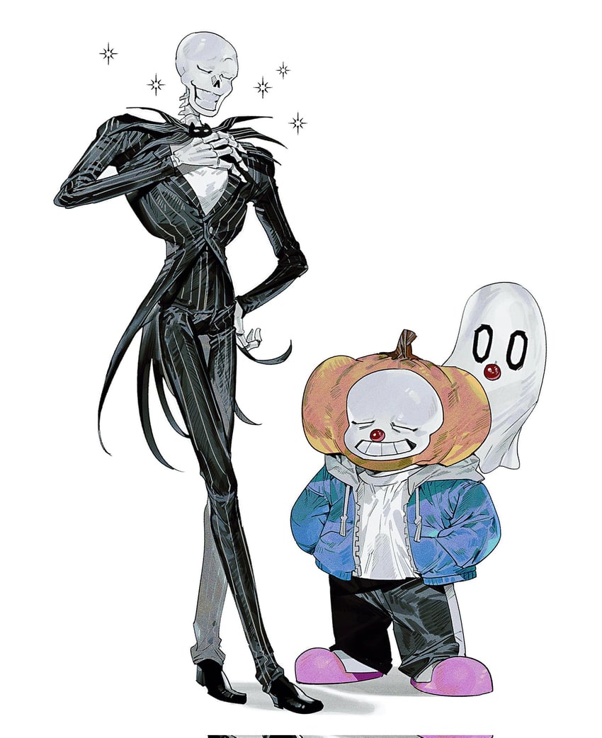 sans, papyrus, napstablook, and jack skellington (undertale and 1 more) drawn by blackmaro1