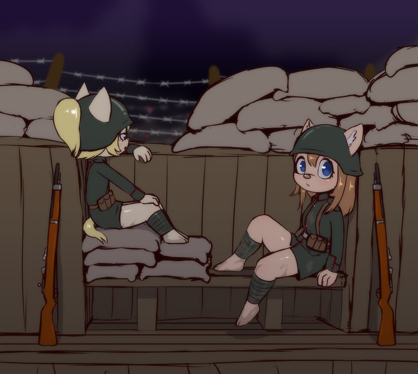 tanya degurechaff and viktoriya ivanovna serebryakov (youjo senki) drawn by e254e
