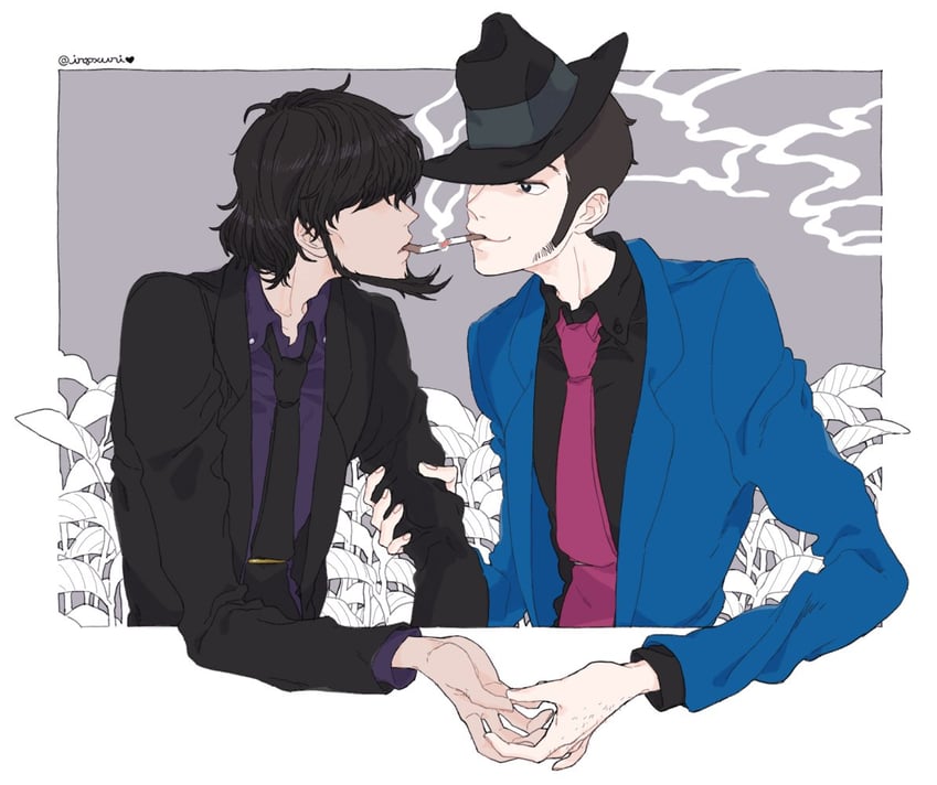 arsene lupin iii and jigen daisuke (lupin iii) drawn by urourooooo