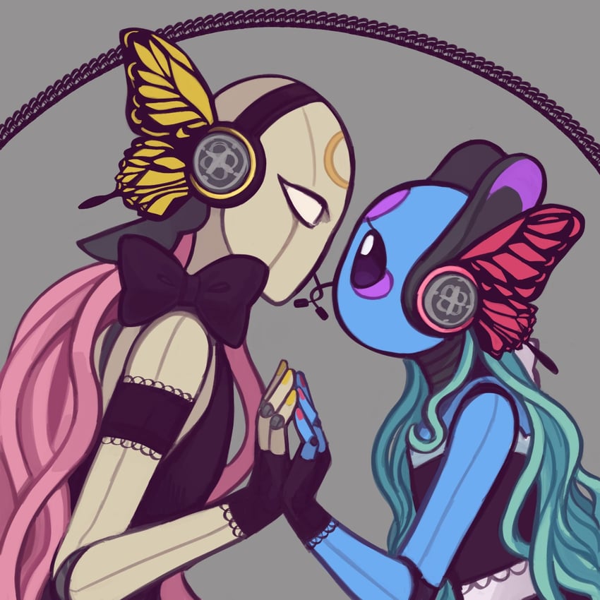 looks to the moon and sliver of straw (magnet and 1 more) drawn by luna/moon_(egguca)