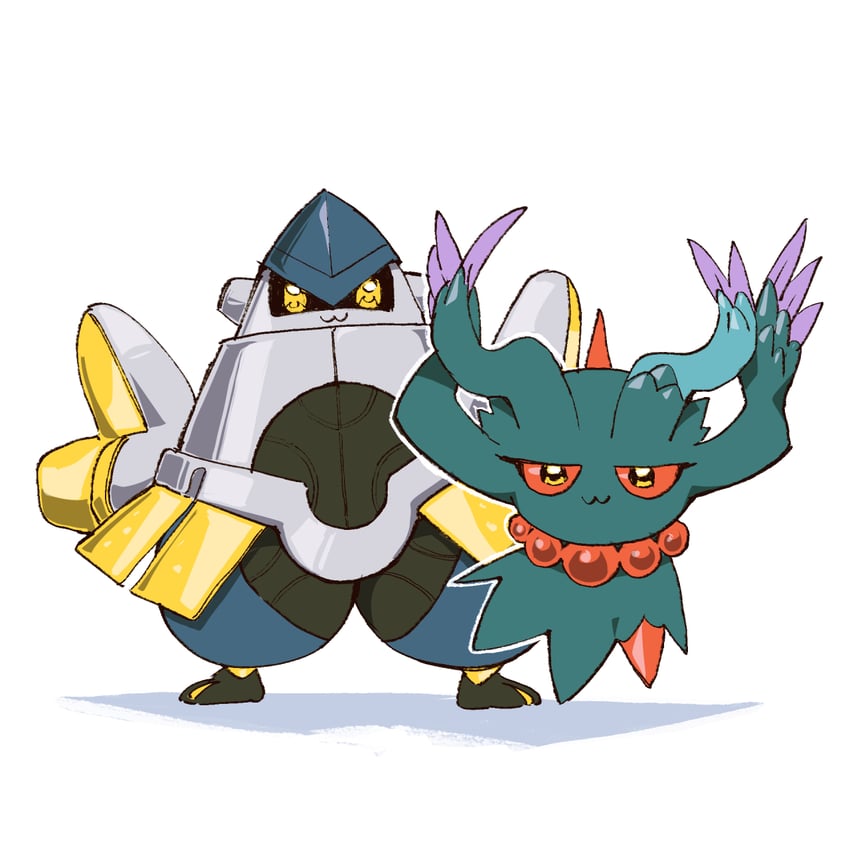 flutter mane and iron hands (pokemon and 1 more) drawn by go-lurk
