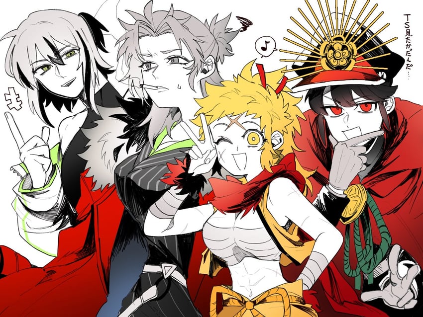 oda nobunaga, nagao kagetora, uesugi kenshin, takeda shingen, and toyotomi hideyoshi (fate and 2 more) drawn by kuriimu0203