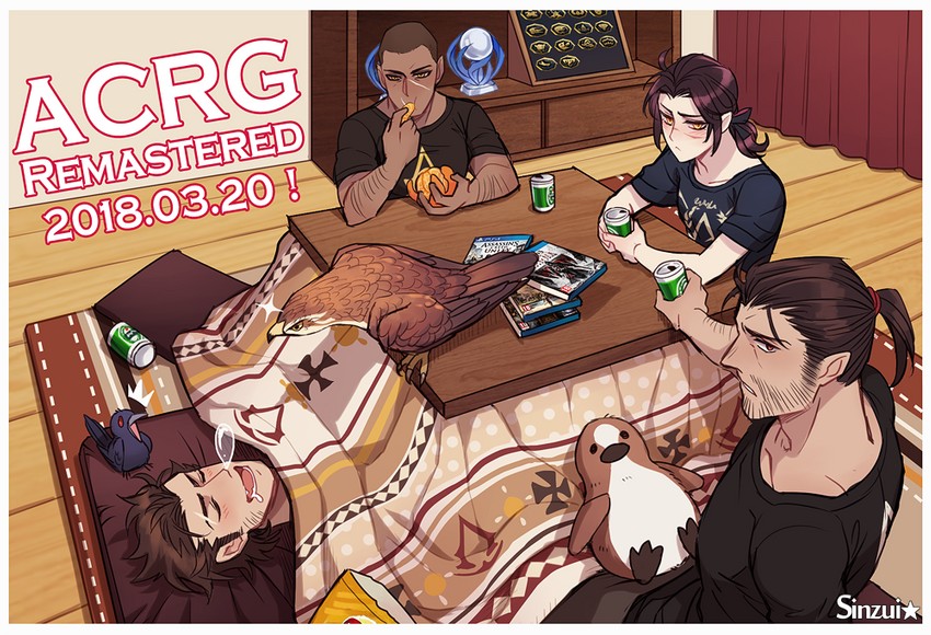 arno dorian, shay patrick cormac, jacob frye, bayek, and senu (assassin's creed and 4 more) drawn by shinzui_(fantasysky7)