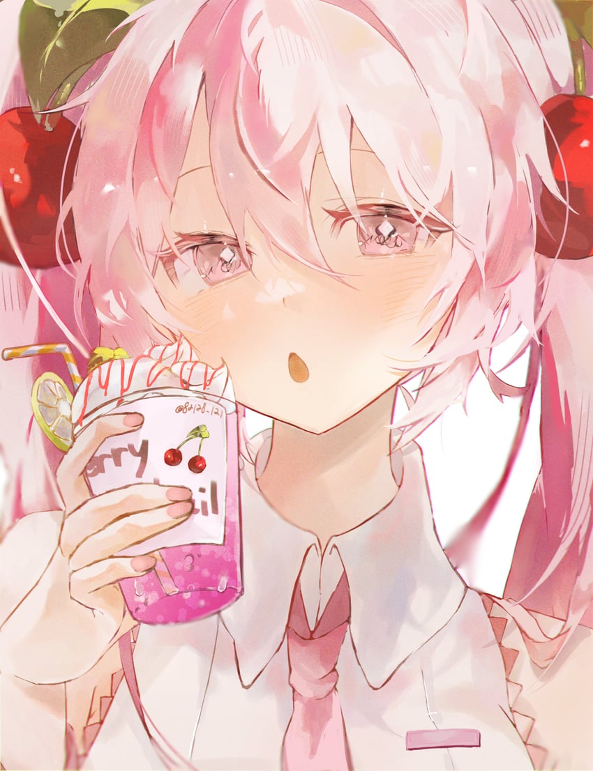 hatsune miku and sakura miku (vocaloid) drawn by miyabi_(inarizushi)