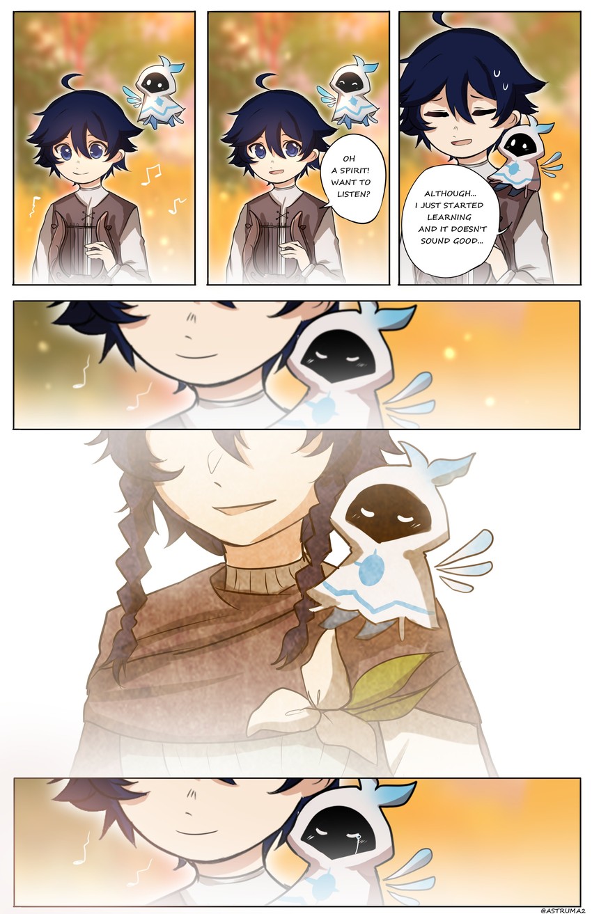 venti, barbatos, and nameless bard (genshin impact) drawn by astruma2